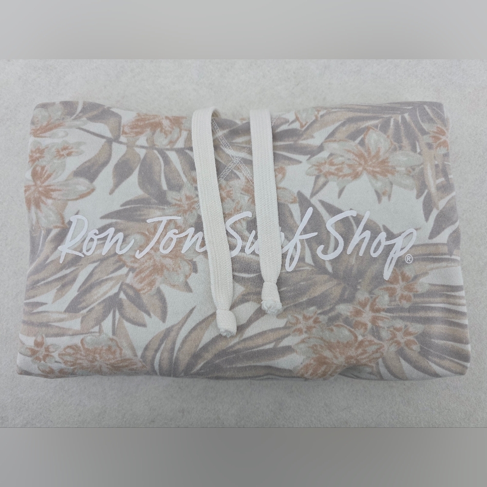 Ron Jon Surf Shop Cropped Tropical Leaf Hoodie Boxy Fit Wome's Size Medium - Picture 10 of 10